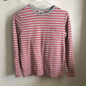 Hanna Andersson Gray and Red Striped Tee